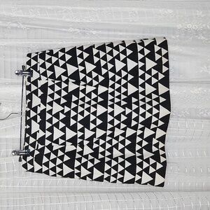 J. Crew Triangle Jacquard Mini Skirt Black White With Pockets Sz0